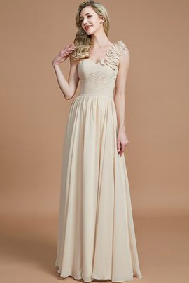 Robe demoiselle d'honneur plein de charme de princesse manche nulle en chiffon ligne a