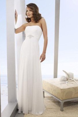 Robe de mariée simple nature plissé jusqu'au sol en taffetas