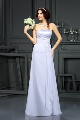 Robe de mariée longue naturel gaine avec lacets de bustier