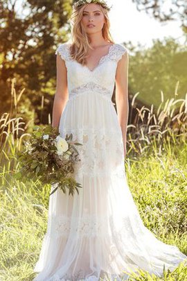 Robe de mariée simple attirent avec manche épeules enveloppants balancement en plage