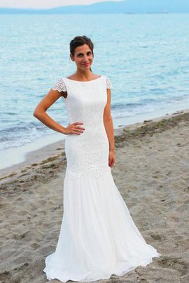 Robe de mariée sexy de col bateau au bord de la mer de sirène longueur au ras du sol