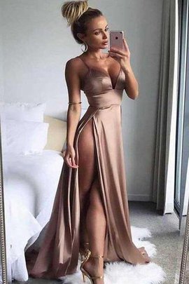 Robe de bal satin comme soie exquis avec sans manches de princesse de lotus