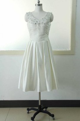 Robe de mariée cordon avec sans manches v encolure a-ligne fermeutre eclair