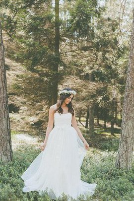 Robe de mariée simple intemporel luxueux plissage jusqu'au sol