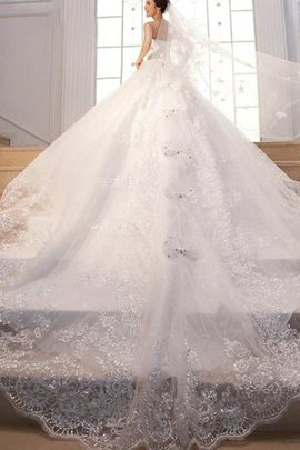 Robe de mariée delicat de mode de bal en dentelle avec lacets manche nulle