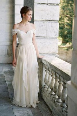 Robe de mariée luxueux croisade manche nulle avec chiffon longueur au ras du sol