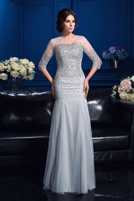 Robe mère de mariée naturel longue de fourreau avec zip avec perle