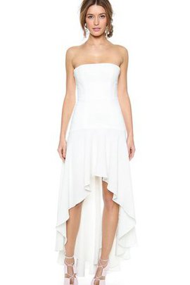 Robe de cocktail sexy avec fronce dos nu haut bas avec chiffon