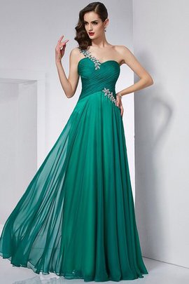 Robe de bal longue de princesse avec zip d'épaule asymétrique avec chiffon