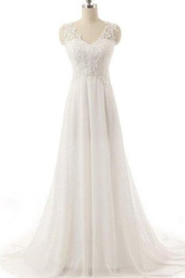 Robe de mariée a-ligne de princesse magnifique v encolure avec chiffon