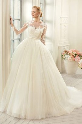 Robe de mariée vintage fermeutre eclair de mode de bal en tulle en dentelle