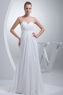 Robe de mariée impressioé plissé avec chiffon sans empire de col en cœur