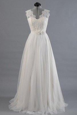 Robe de mariée romantique sexy v col profonde longueur au ras du sol de col en v