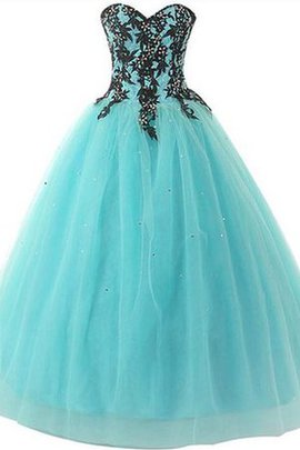 Robe de quinceanera manche nulle en tulle de lotus de mode de bal avec lacets