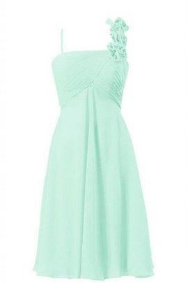 Robe demoiselle d'honneur naturel avec chiffon ligne a avec fleurs ruché