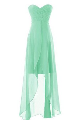 Robe demoiselle d'honneur naturel pailleté asymétrique en chiffon manche nulle