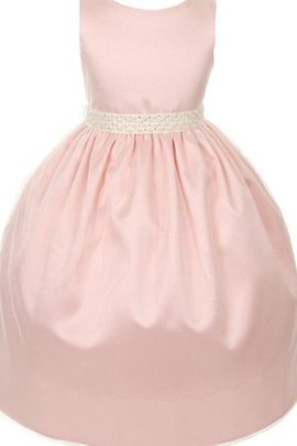 Robe de cortège enfant en taffetas avec perle avec nœud manche nulle de mode de bal