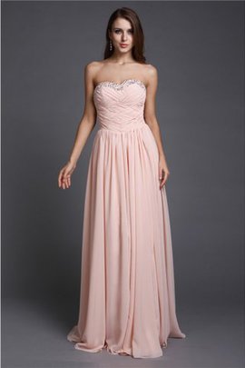 Robe de bal en chiffon fermeutre eclair ligne a longueur au niveau de sol avec perle