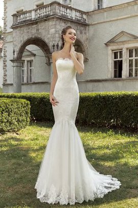 Robe de mariée naturel manche nulle collant en dentelle longueur au ras du sol