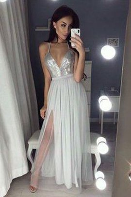 Robe de bal voyant de princesse bandouliere spaghetti avec chiffon ruché