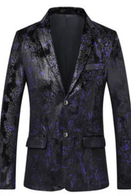 De mariage à manches asiatique taille imprimé blazer affaires slim manteau