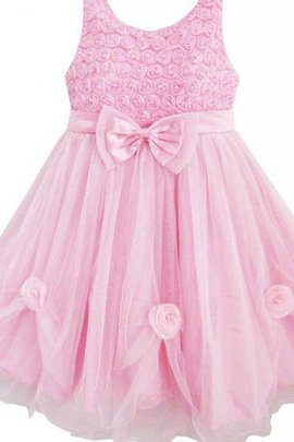 Robe de cortège enfant naturel ligne a de lotus avec perle en tulle