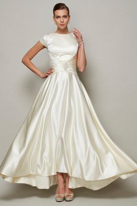 Robe mère de mariée naturel longue en satin ligne a de princesse