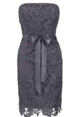 Robe de cocktail manche nulle de tour de ceinture en haute avec nœud avec zip collant