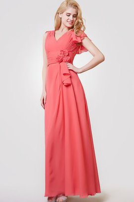 Robe demoiselle d'honneur longue facile delicat avec fleurs a-ligne