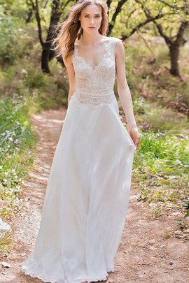 Robe de mariée de fourreau a plage en chiffon avec manche épeules enveloppants ligne a