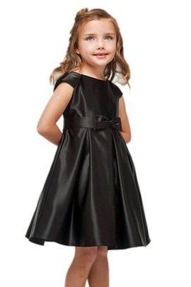 Robe de cortège enfant plissage ligne a avec nœud avec manche épeules enveloppants