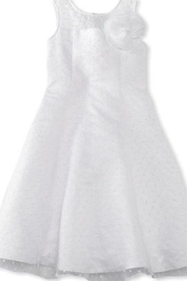 Robe de cortège enfant plissage avec zip a-ligne longueur à cheville en taffetas