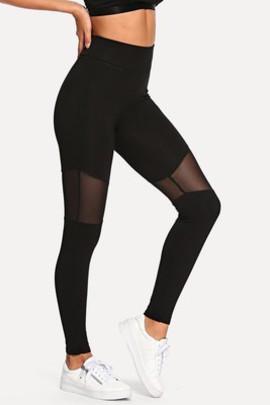 Legging avec pièces transparentes moulant