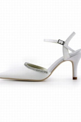 Satin chaussures à talons hauts de mariée à la fine pointu enchanteur - photo 2