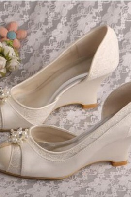 Chaussures de mariage tendance compensées taille réelle du talon 3.15 pouce (8cm) printemps eté