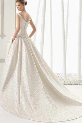 Robe de mariée chic a-ligne en chiffon avec zip grandes bretelles