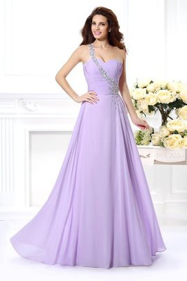 Robe de bal naturel avec zip a-ligne de princesse d'épaule asymétrique