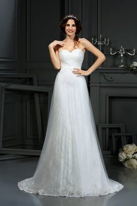 Robe de mariée longue naturel avec zip avec fronce de princesse