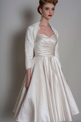 Robe de mariée facile en satin ruché col en forme de cœur croisade