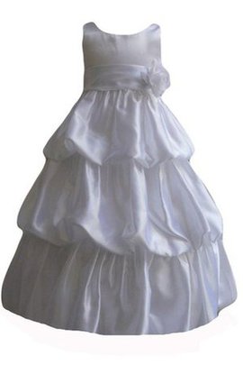 Robe de cortège enfant textile taffetas avec sans manches avec fleurs de lotus a-ligne