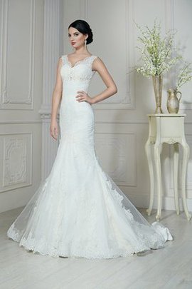 Robe de mariée intemporel naturel longueur au niveau de sol de sirène avec perle