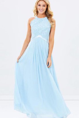 Robe demoiselle d'honneur plissage appliques avec chiffon en dentelle avec ruban