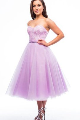 Robe demoiselle d'honneur luxueux simple decoration en fleur en tulle ligne a