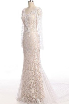 Robe de mariée delicat collant fermeutre eclair v encolure de sirène