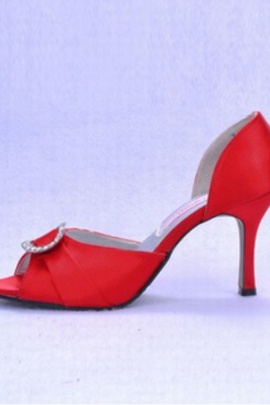 Angélique avec tête de poisson de satin fine haut de chaussures de mariée - photo 2