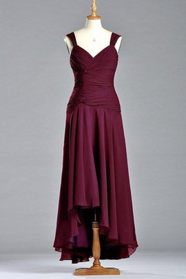 Robe demoiselle d'honneur naturel plissé en 3/4 manche avec zip avec sans manches