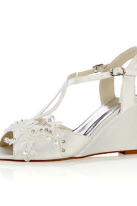 Chaussures de mariage compensées taille réelle du talon 3.15 pouce (8cm) luxueux automne hiver