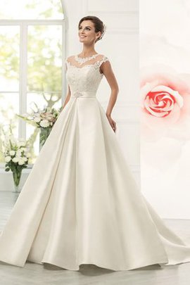 Robe de mariée delicat sobre avec bouton avec manche épeules enveloppants a-ligne