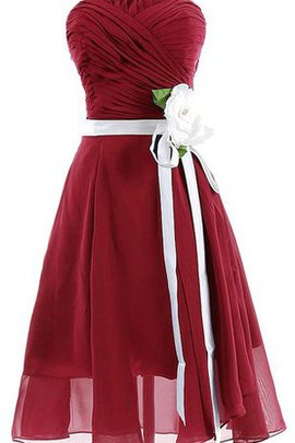 Robe demoiselle d'honneur avec fleurs avec nœud ceinture ruché en chiffon