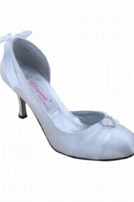 Éblouissant bien avec haut en satin nuptiale ronde de chaussures - photo 2